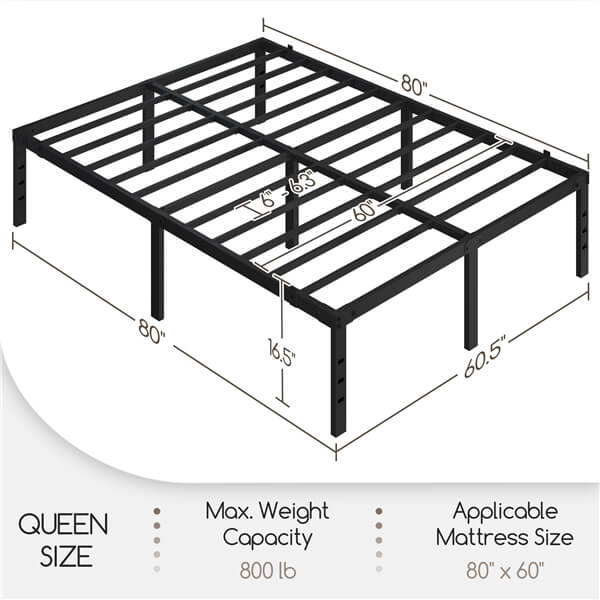 Yaheetech 16.5 Inch Metal Platform Bed Frame with Heavy Duty Steel Slat Support - Image 5