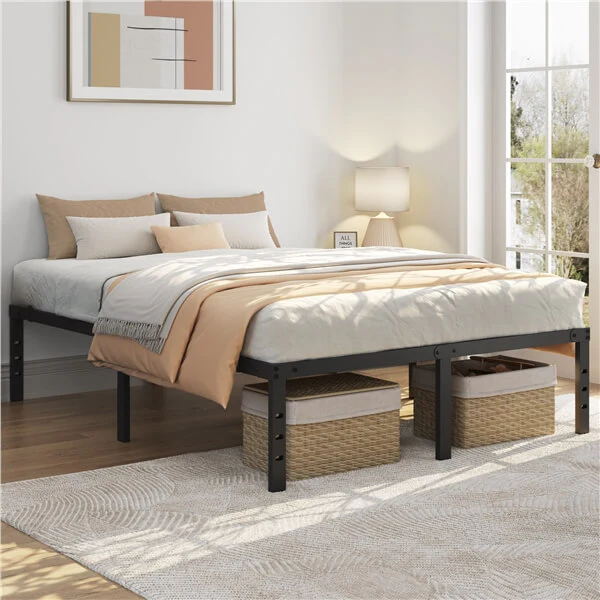 Yaheetech 16.5 Inch Metal Platform Bed Frame with Heavy Duty Steel Slat Support