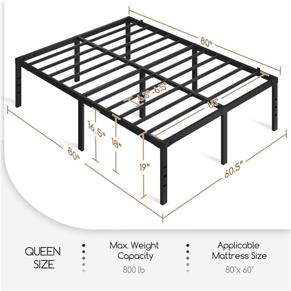 Yaheetech 18 Inch Bed Frames Heavy Duty Metal Platform Bed with Under Bed Storage - Image 5
