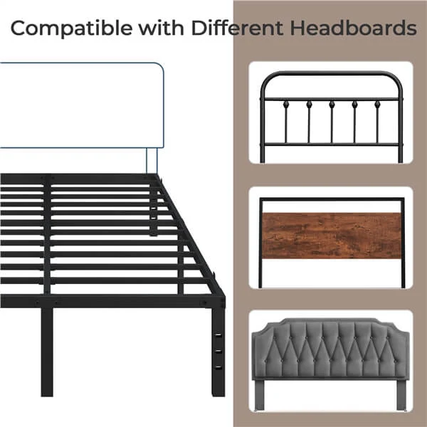Yaheetech 16.5 Inch Metal Platform Bed Frame with Heavy Duty Steel Slat Support - Image 7