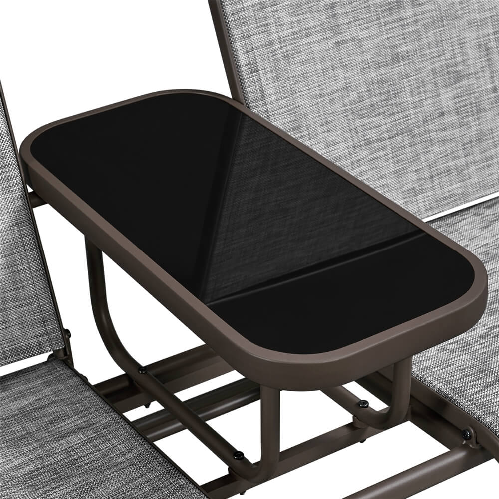 Yaheetech 2-Seat Outdoor Glider with Center Table - Image 4
