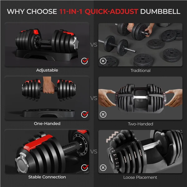 Yaheetech 11-in-1 Adjustable Dumbbell Weight - Image 5