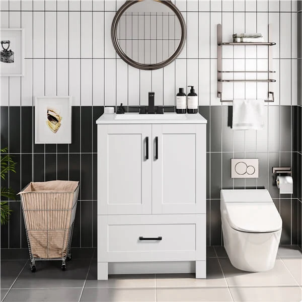Yaheetech 24.5" Modern Bathroom Vanity with Ceramic Basin - Image 7