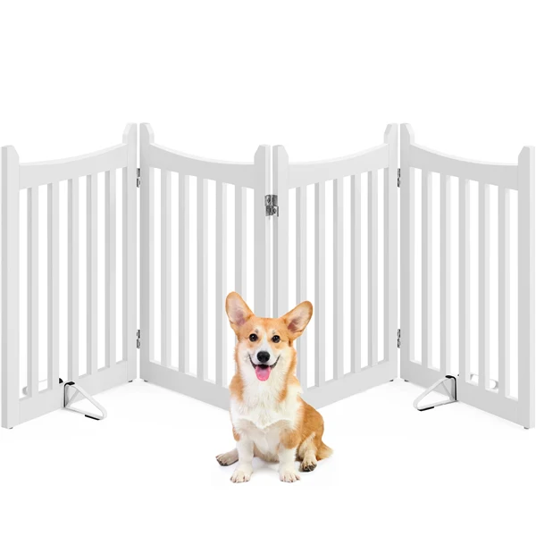Yaheetech 24" H Freestanding Pet Gate for Dogs - Image 2