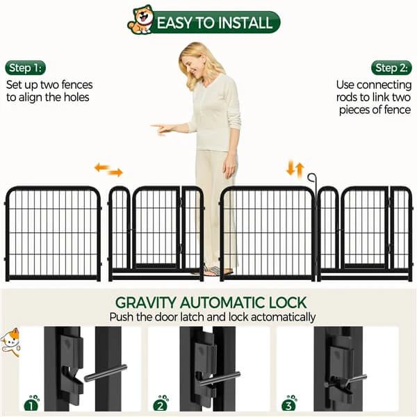 Yaheetech 24 inch 8 Panels Dog Pen Indoor Heavy Duty Puppy Exercise Pen - Image 8