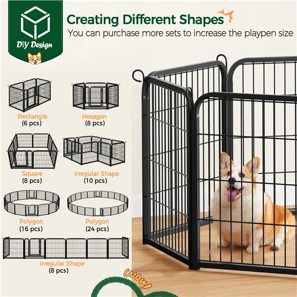 Yaheetech 24 inch 8 Panels Dog Pen Indoor Heavy Duty Puppy Exercise Pen - Image 9