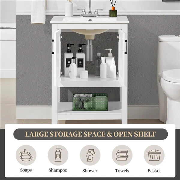 Yaheetech 24" Modern Bathroom Vanity with Sink - Image 6