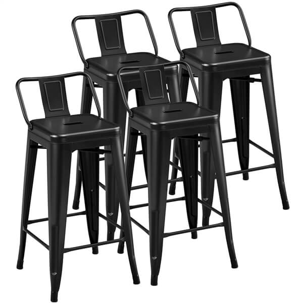 Yaheetech 26 inch Metal Bar Stools Set of 4 - Image 2