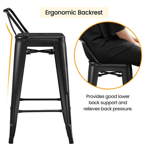 Yaheetech 26 inch Metal Bar Stools Set of 4 - Image 4