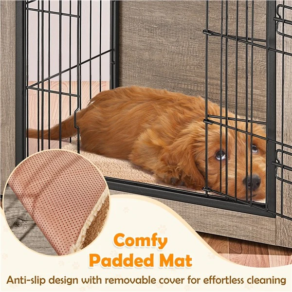 Yaheetech 27.5''/38'' Dog Crate Furniture with Cushion - Image 5