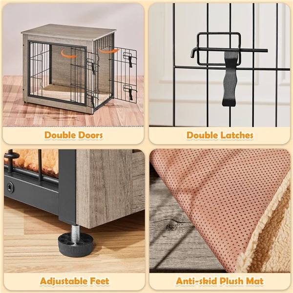 Yaheetech 27.5''/38'' Dog Crate Furniture with Cushion - Image 8