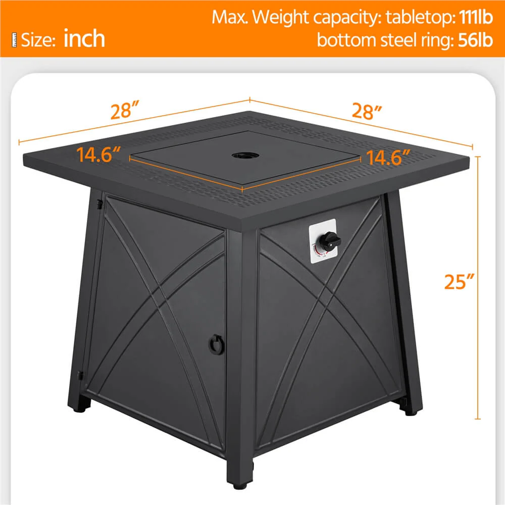 Yaheetech 28 Inch Propane Fire Pit Table - Image 3