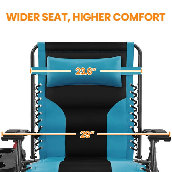 Yaheetech 29in Full Padded Zero Gravity Chair - Image 5