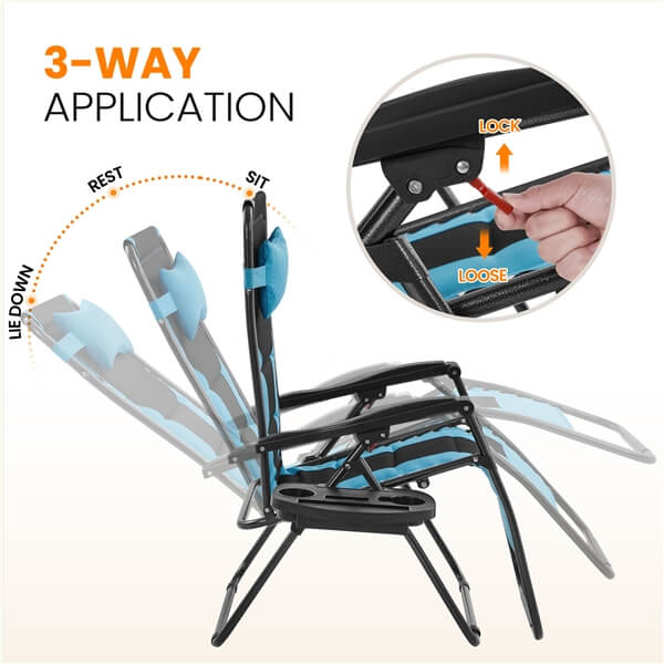 Yaheetech 29in Full Padded Zero Gravity Chair - Image 9