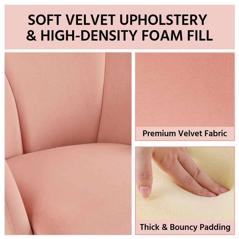 Yaheetech 2PCS Accent Chairs, Pink - Image 4
