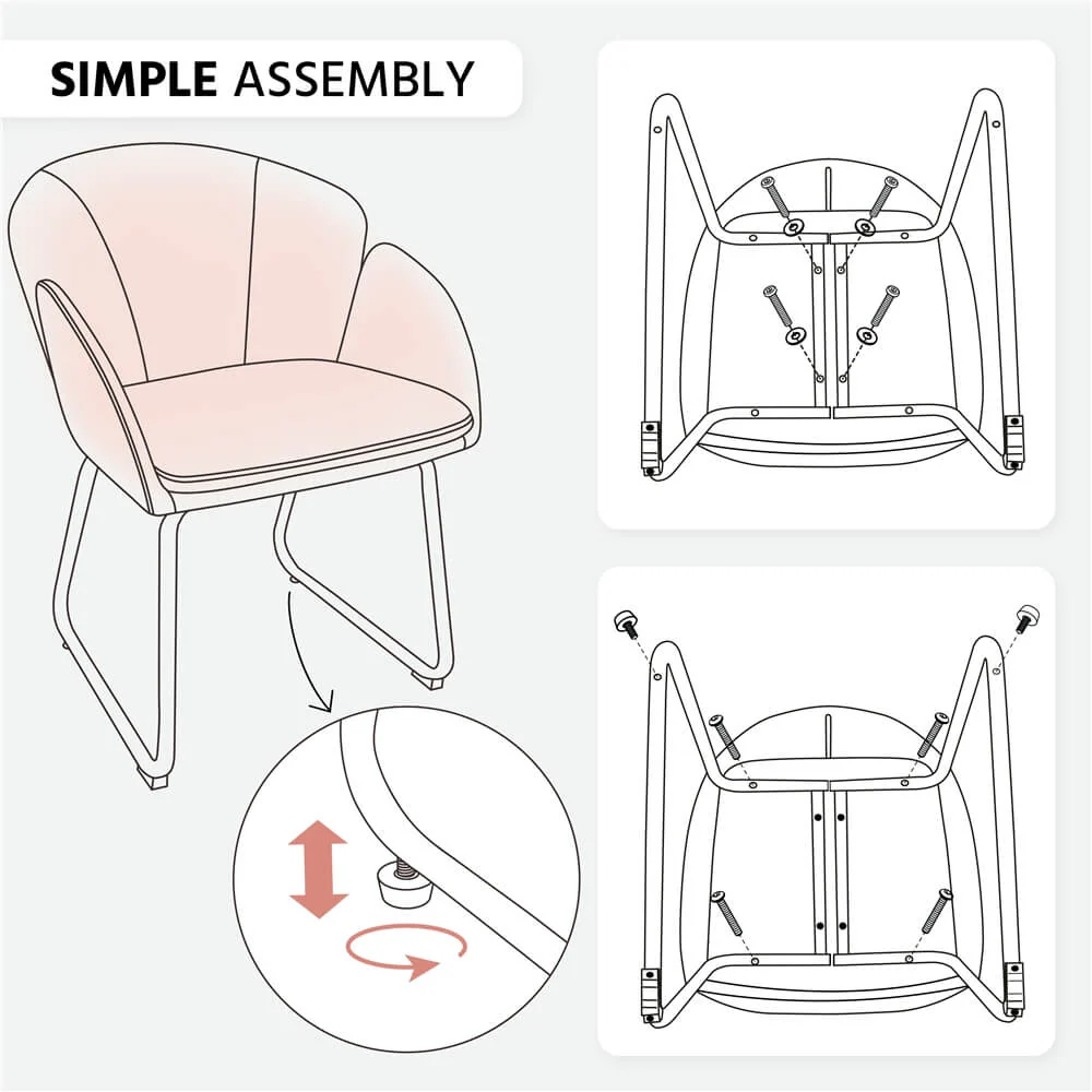 Yaheetech 2PCS Accent Chairs, Pink - Image 6