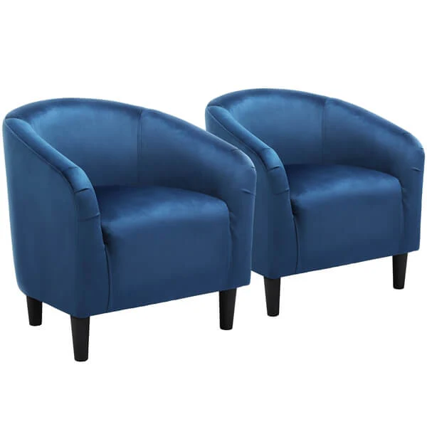 Yaheetech 2PCS Cozy Velvet Barrel Chair - Image 10
