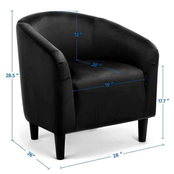 Yaheetech 2PCS Cozy Velvet Barrel Chair - Image 3
