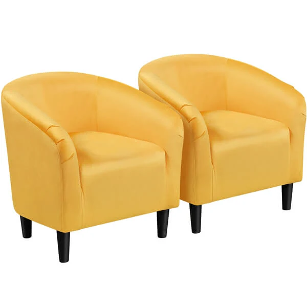 Yaheetech 2PCS Cozy Velvet Barrel Chair - Image 7