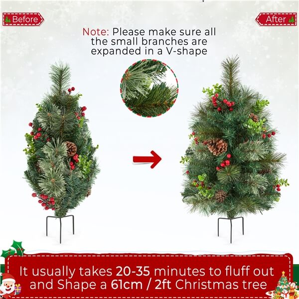 Yaheetech 2Pcs Pre-lit Mini Christmas Trees - Image 10