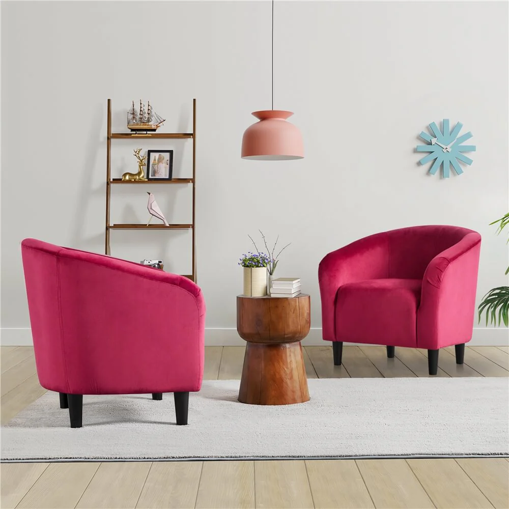 Yaheetech 2PCS Velvet Club Chair