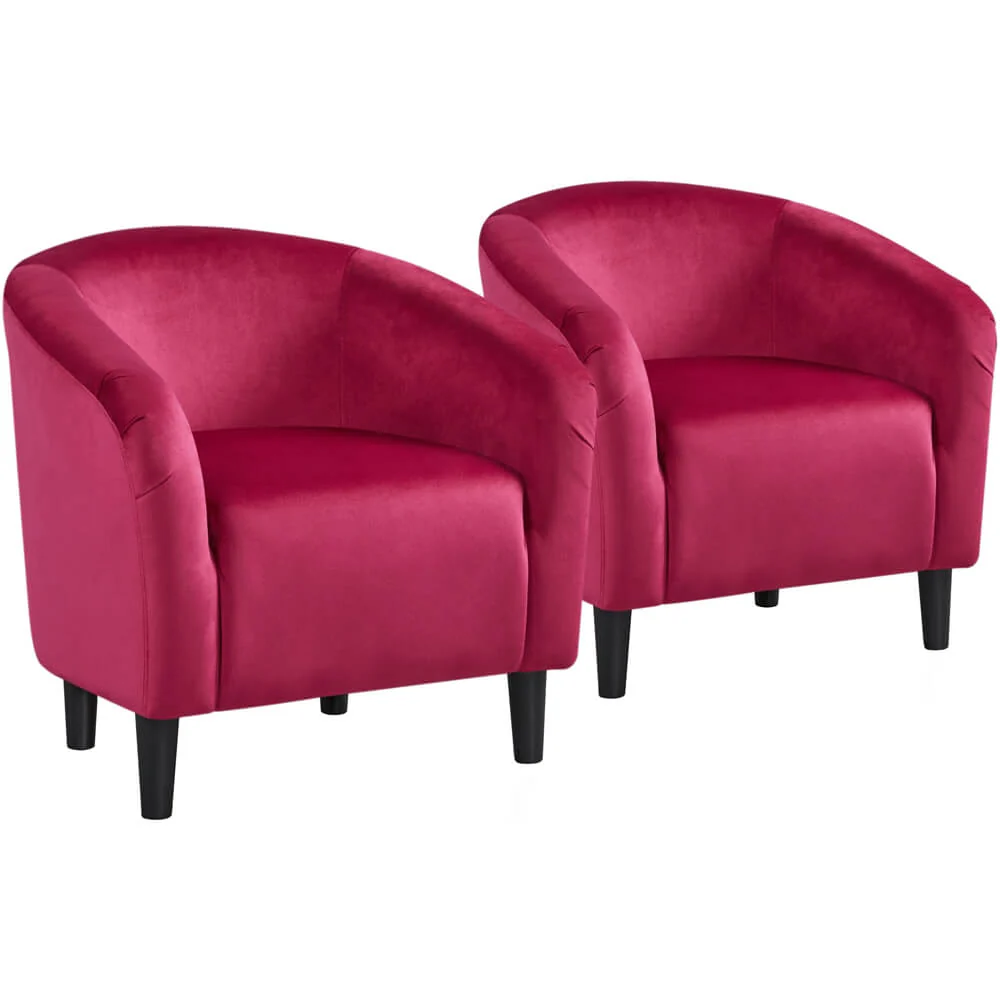 Yaheetech 2PCS Velvet Club Chair - Image 2