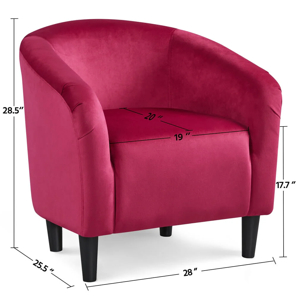 Yaheetech 2PCS Velvet Club Chair - Image 3