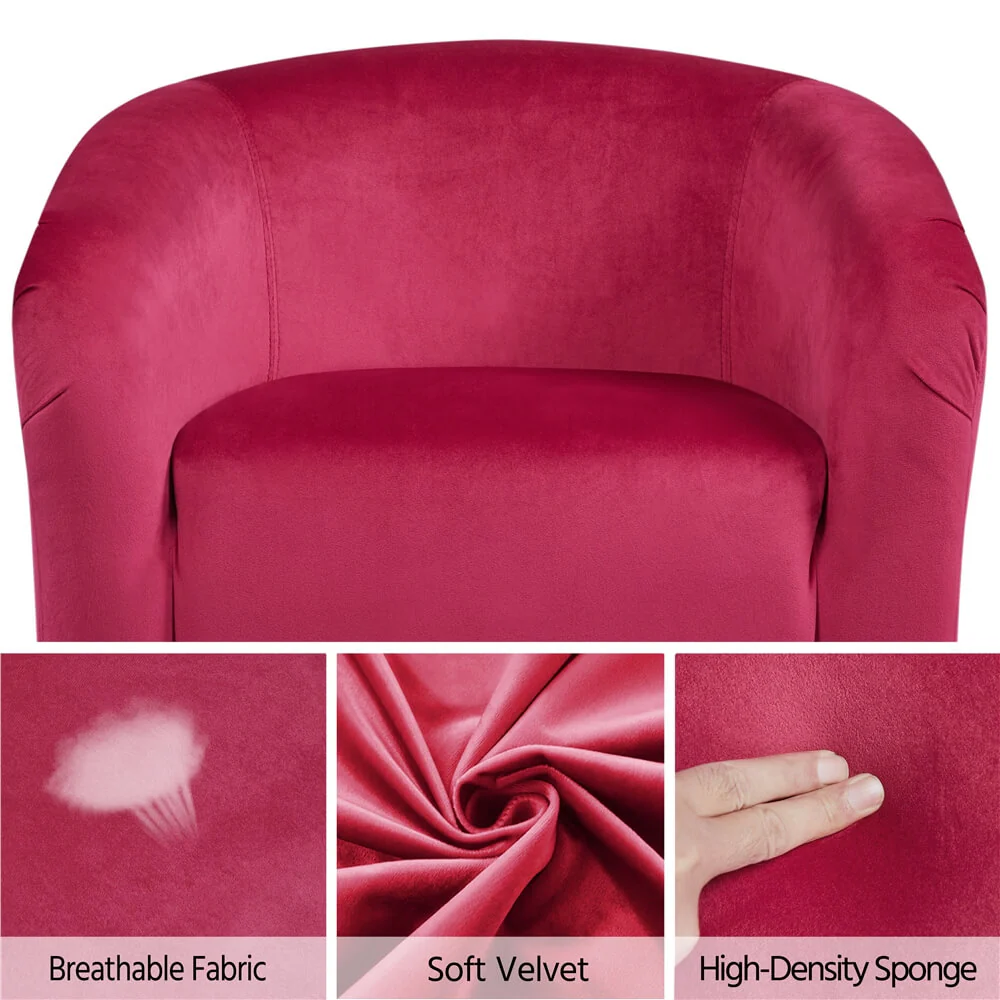 Yaheetech 2PCS Velvet Club Chair - Image 4