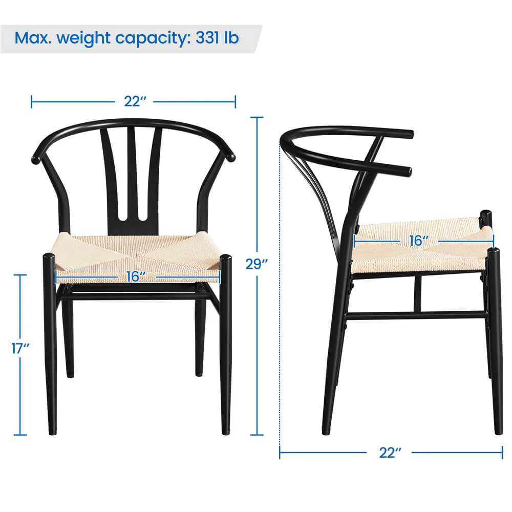 Yaheetech 2PCS Weave Arm Chair - Image 3