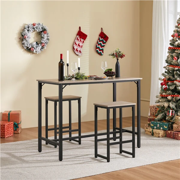 Yaheetech Counter Height Kitchen Table with Bar Stools Set of 2 - Image 11