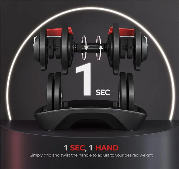 Yaheetech 3-40LBS Quick-adjust Dumbbell Set - Image 7