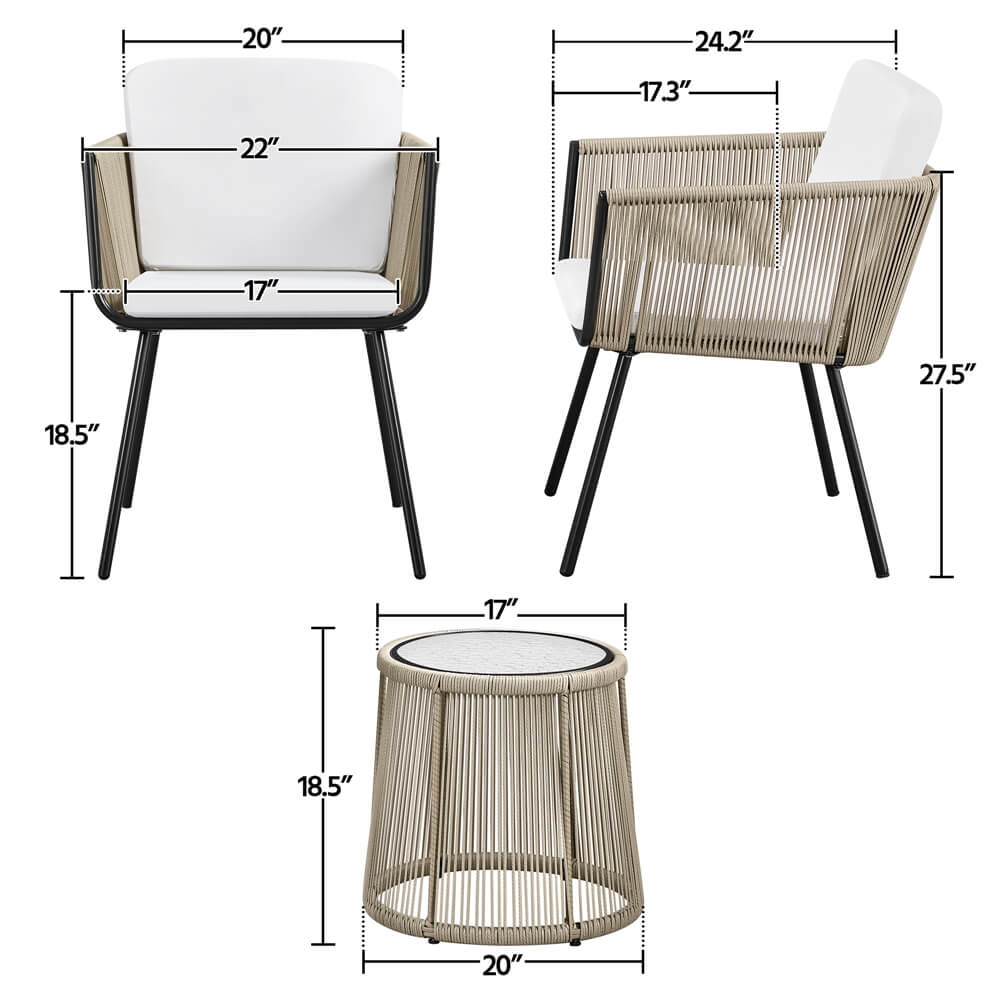 Yaheetech 3 Piece Conversation Bistro Set - Image 3