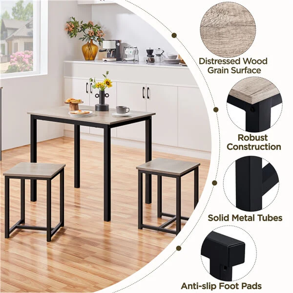 Yaheetech 3 Piece Dining Table Set - Image 5
