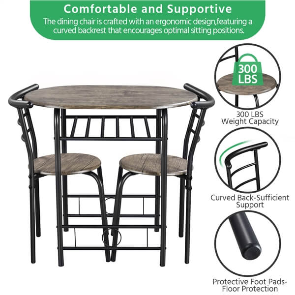 Yaheetech 3 Piece Dining Table Set - Image 8