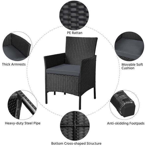 Yaheetech 3 Pieces Patio Porch Furniture Sets - Image 15