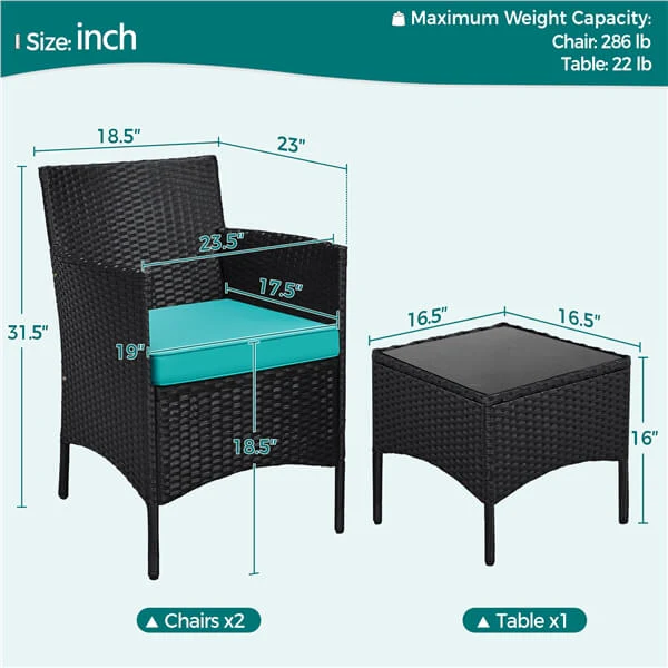 Yaheetech 3 Pieces Patio Porch Furniture Sets - Image 5