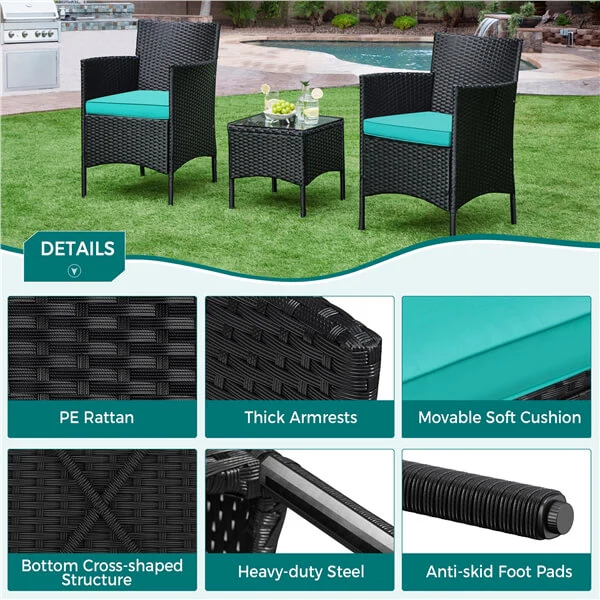 Yaheetech 3 Pieces Patio Porch Furniture Sets - Image 6