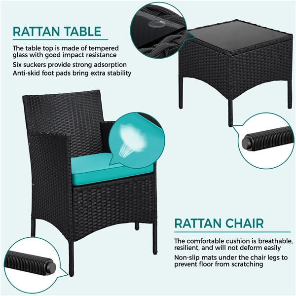 Yaheetech 3 Pieces Patio Porch Furniture Sets - Image 8