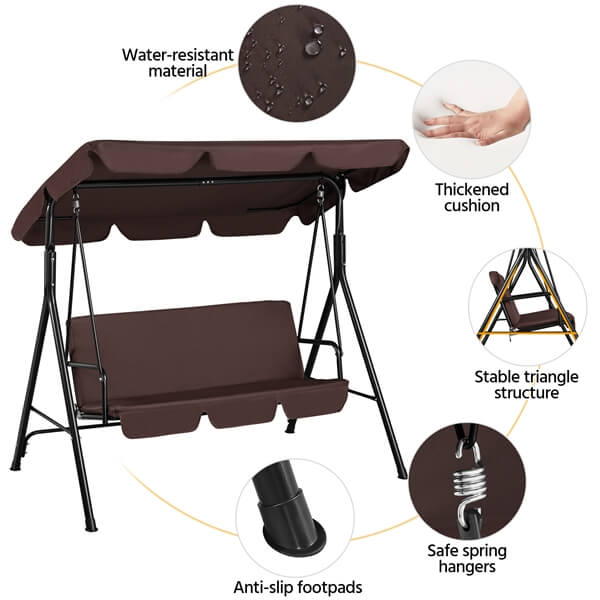 Yaheetech 3-Seat Patio Swing Chair - Image 5