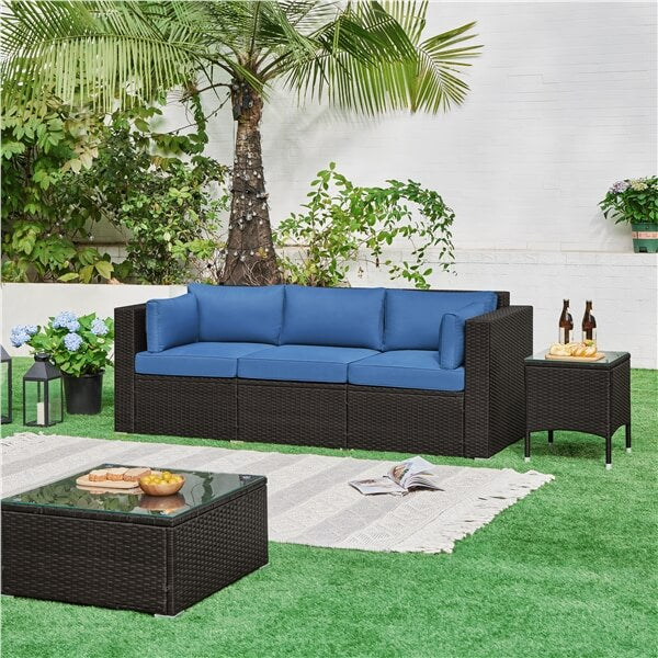 Yaheetech 3-Seat Patio Wicker Sofa - Image 10