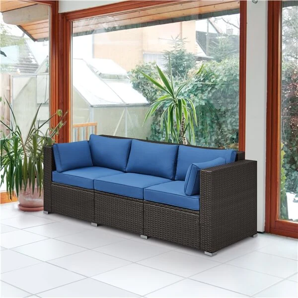 Yaheetech 3-Seat Patio Wicker Sofa - Image 8