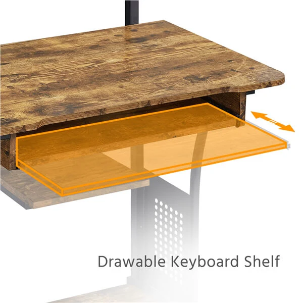 Yaheetech 3 Tiers Rolling Computer Desk on Wheels - Image 9