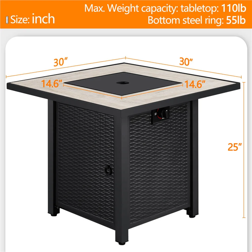 Yaheetech 30 Inch Outdoor Propane Fire Pit Table - Image 3