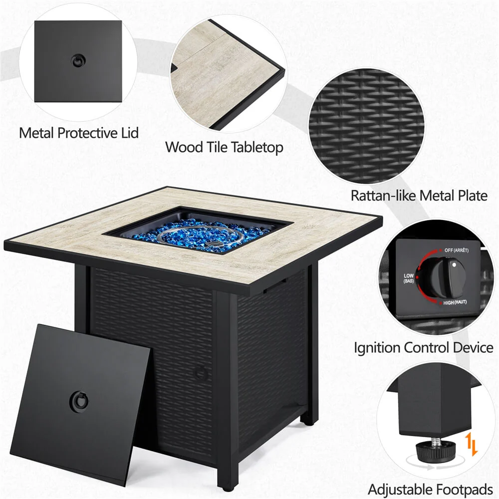 Yaheetech 30 Inch Outdoor Propane Fire Pit Table - Image 4
