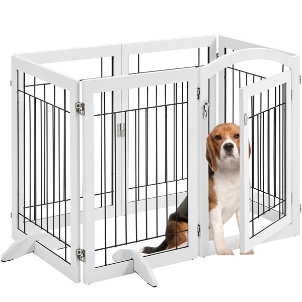 Yaheetech 32-inch Tall Dog Gate with Door Extra Wide - Image 2