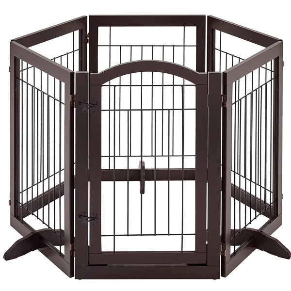 Yaheetech 32-inch Tall Dog Gate with Door Extra Wide - Image 3