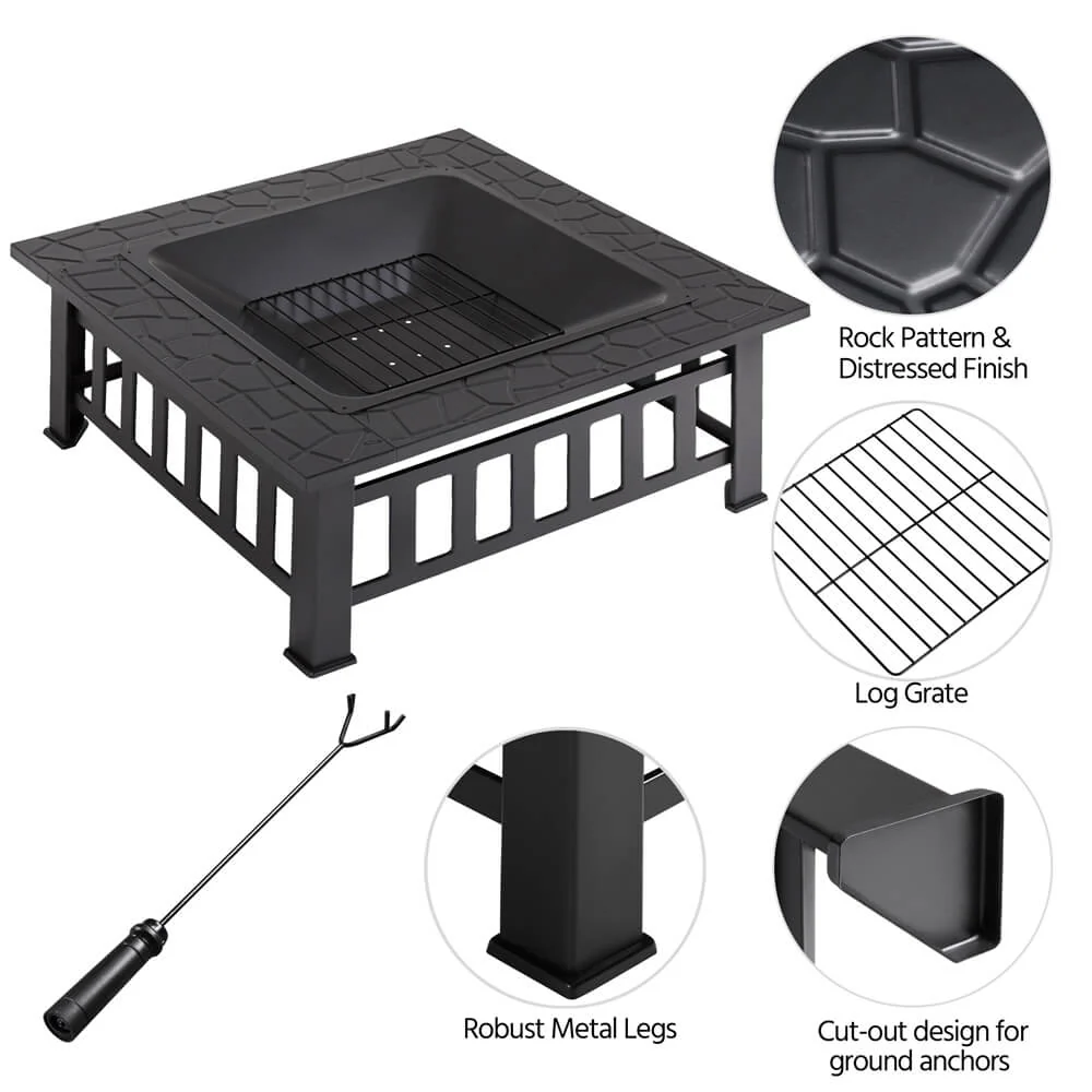 Yaheetech 34'' Square Fire Pit - Image 7