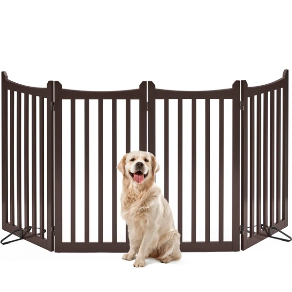 Yaheetech 36" H Extra Tall Freestanding Pet Gate 4-Panel - Image 2