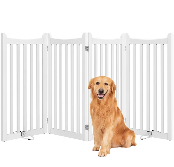Yaheetech 36" H Extra Tall Freestanding Pet Gate 4-Panel - Image 4