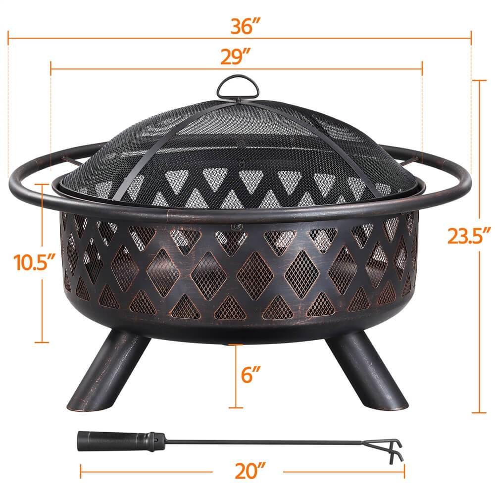 Yaheetech 36 Inch Fire Pit - Image 3